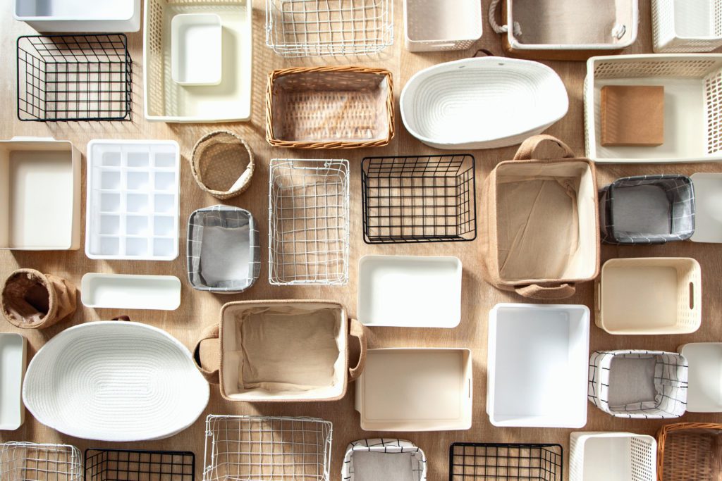 a variety of small space organization containers
