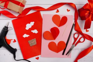 Making a homemade Valentine's day card