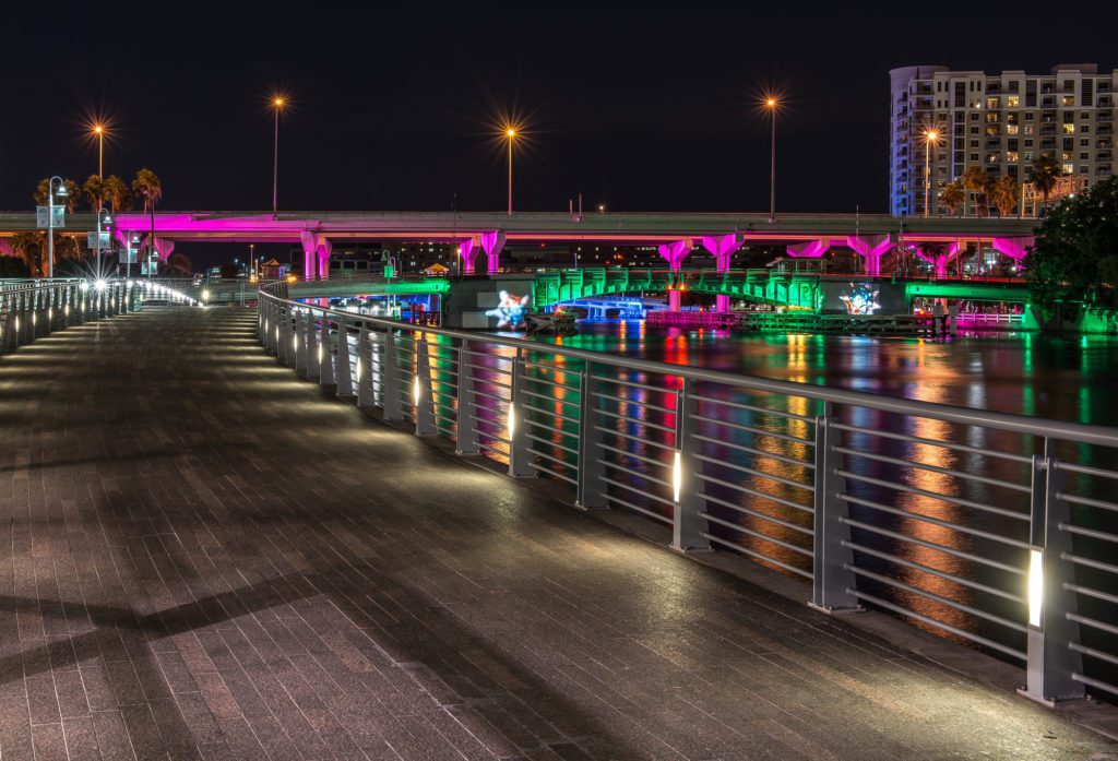 Beautiful lights on the Tamps Riverwalk